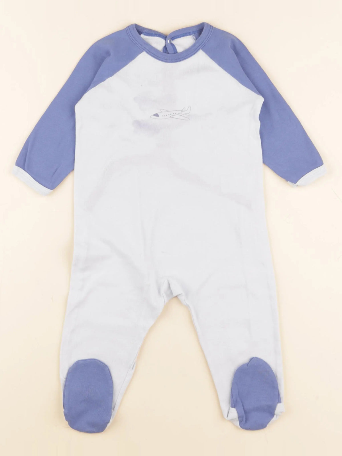Petit Bateau - pyjama coton bleu - 12 mois