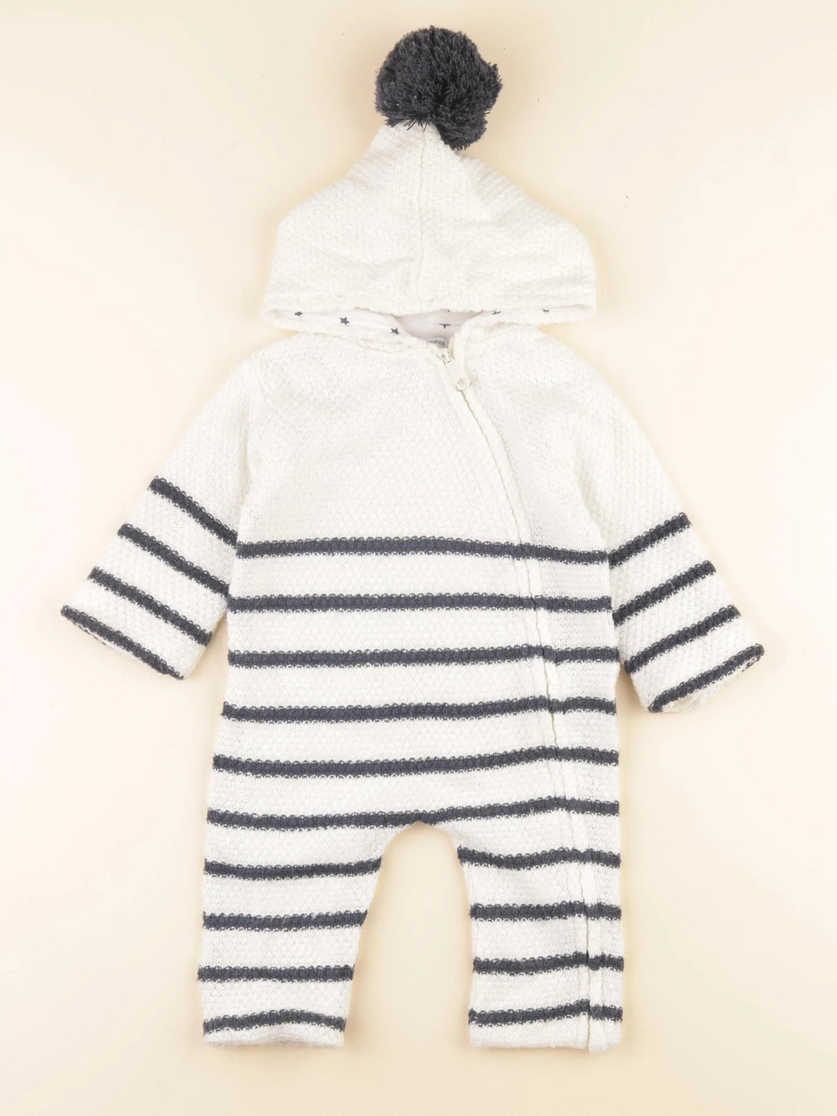 Vertbaudet - sur-pyjama blanc, bleu - 12 mois