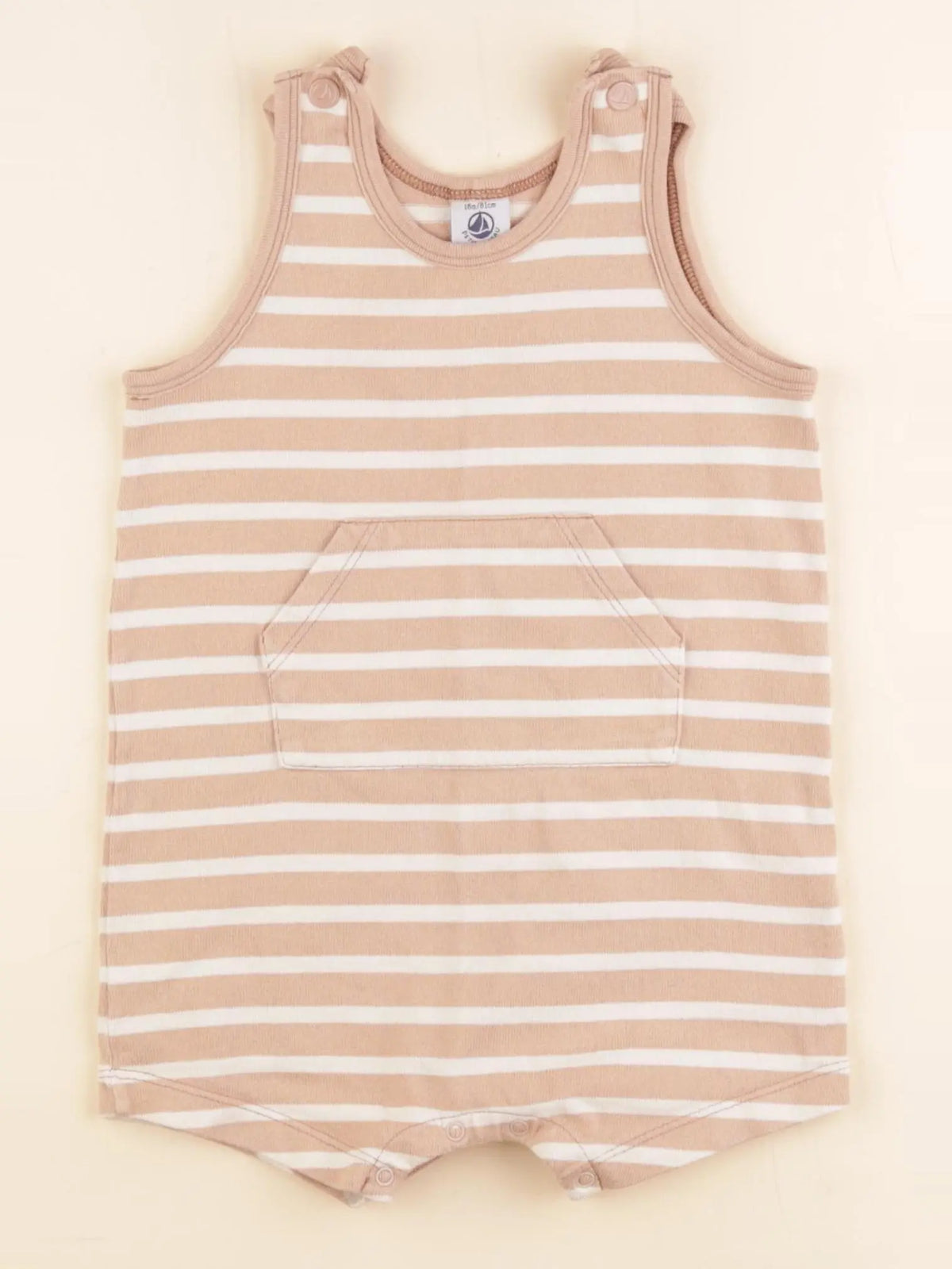 Petit Bateau - combinaison coton beige, marron - 18 mois
