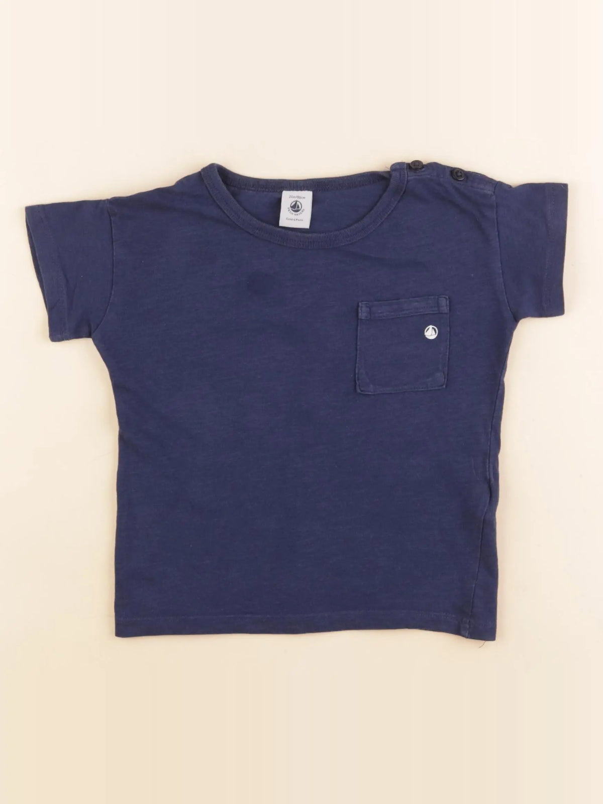 Petit Bateau - tee-shirt bleu - 2 ans