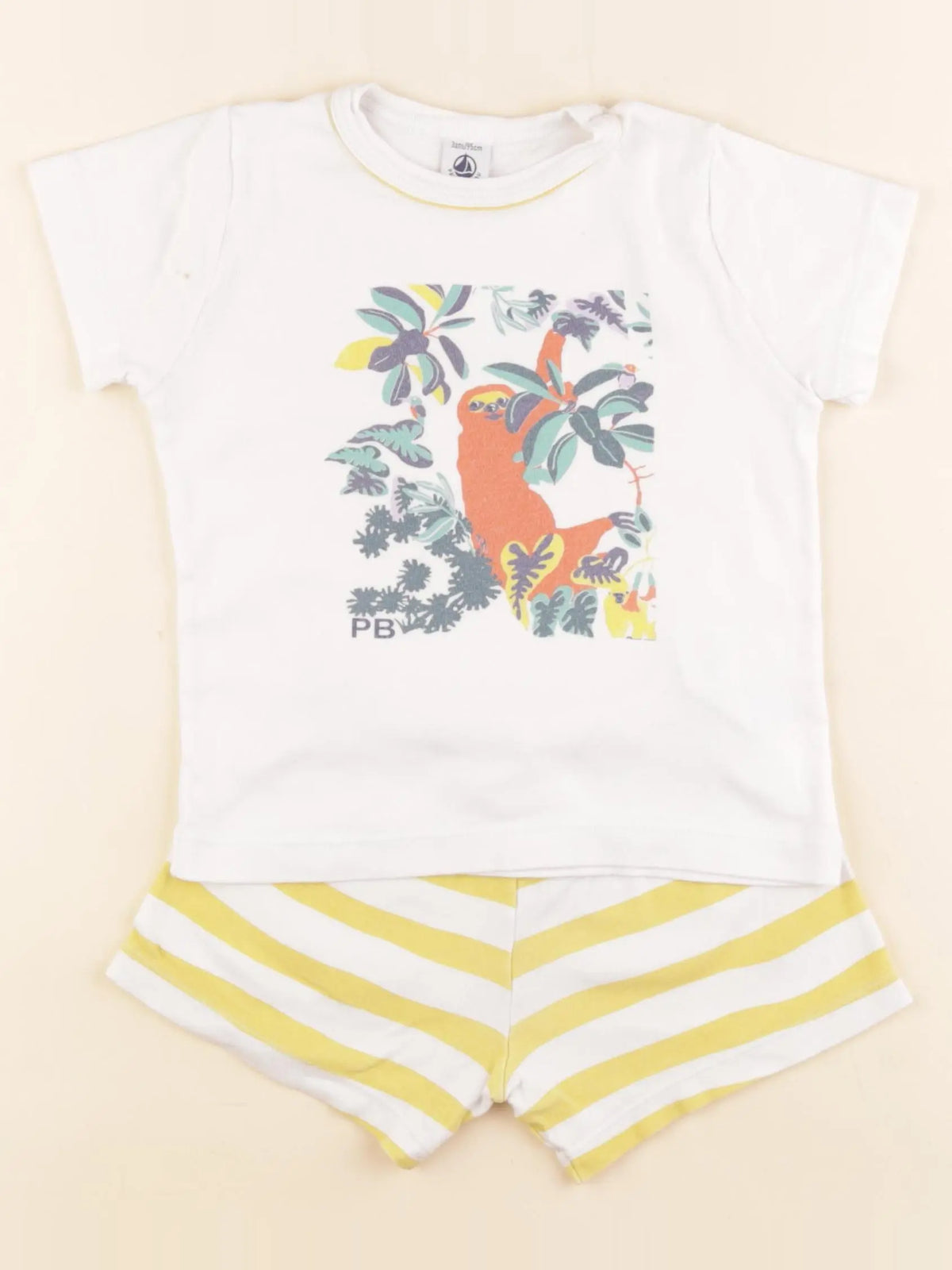 Petit Bateau - pyjama coton blanc - 3 ans