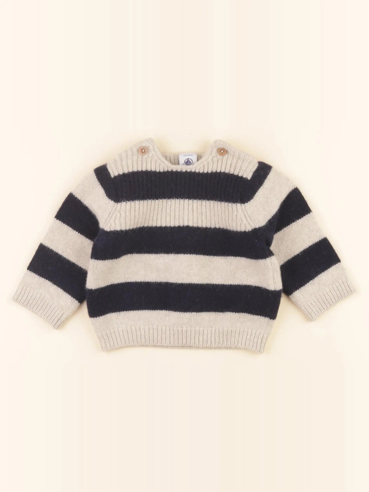 Petit Bateau - pull bleu - 12 mois