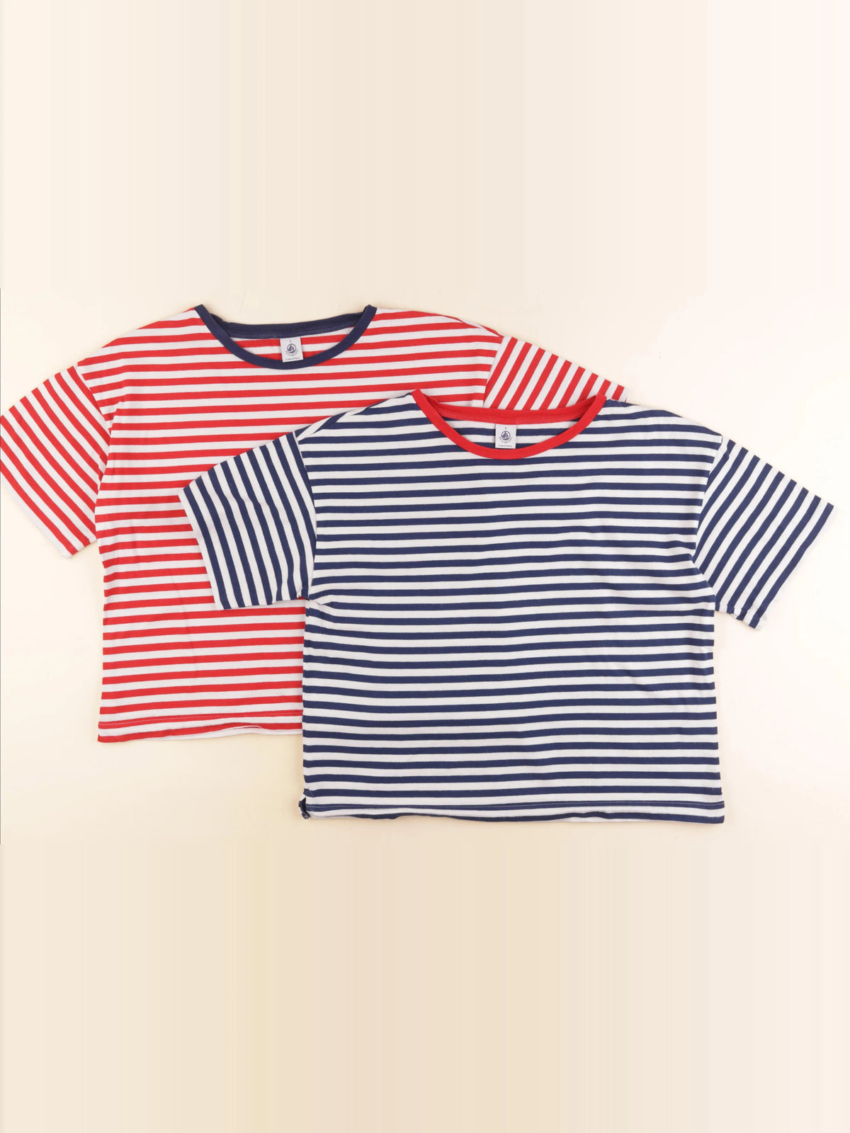 Petit Bateau - lot de 2 tee-shirts bleu, rouge - 16 ans
