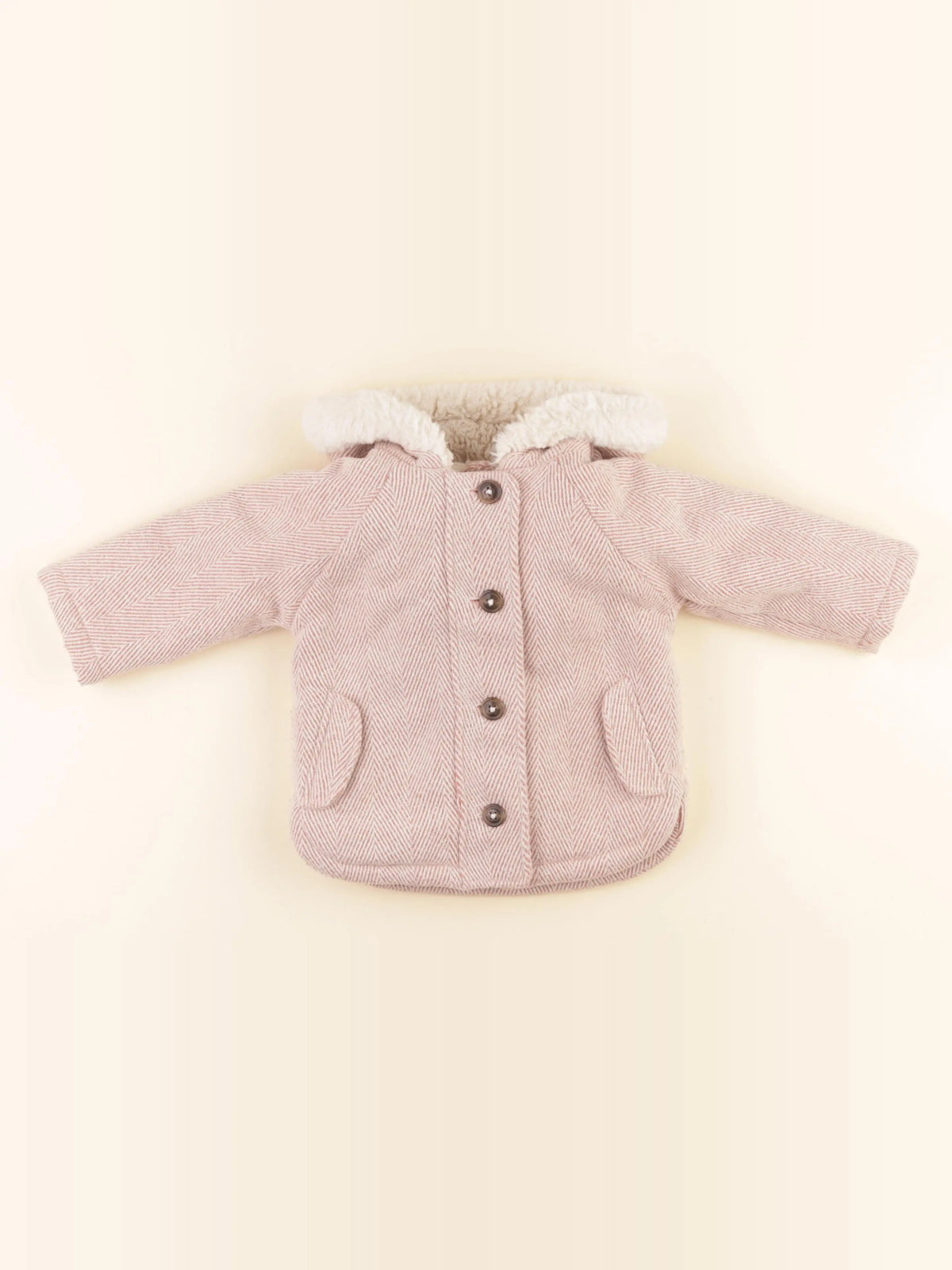 Vertbaudet - manteau rose - 12 mois