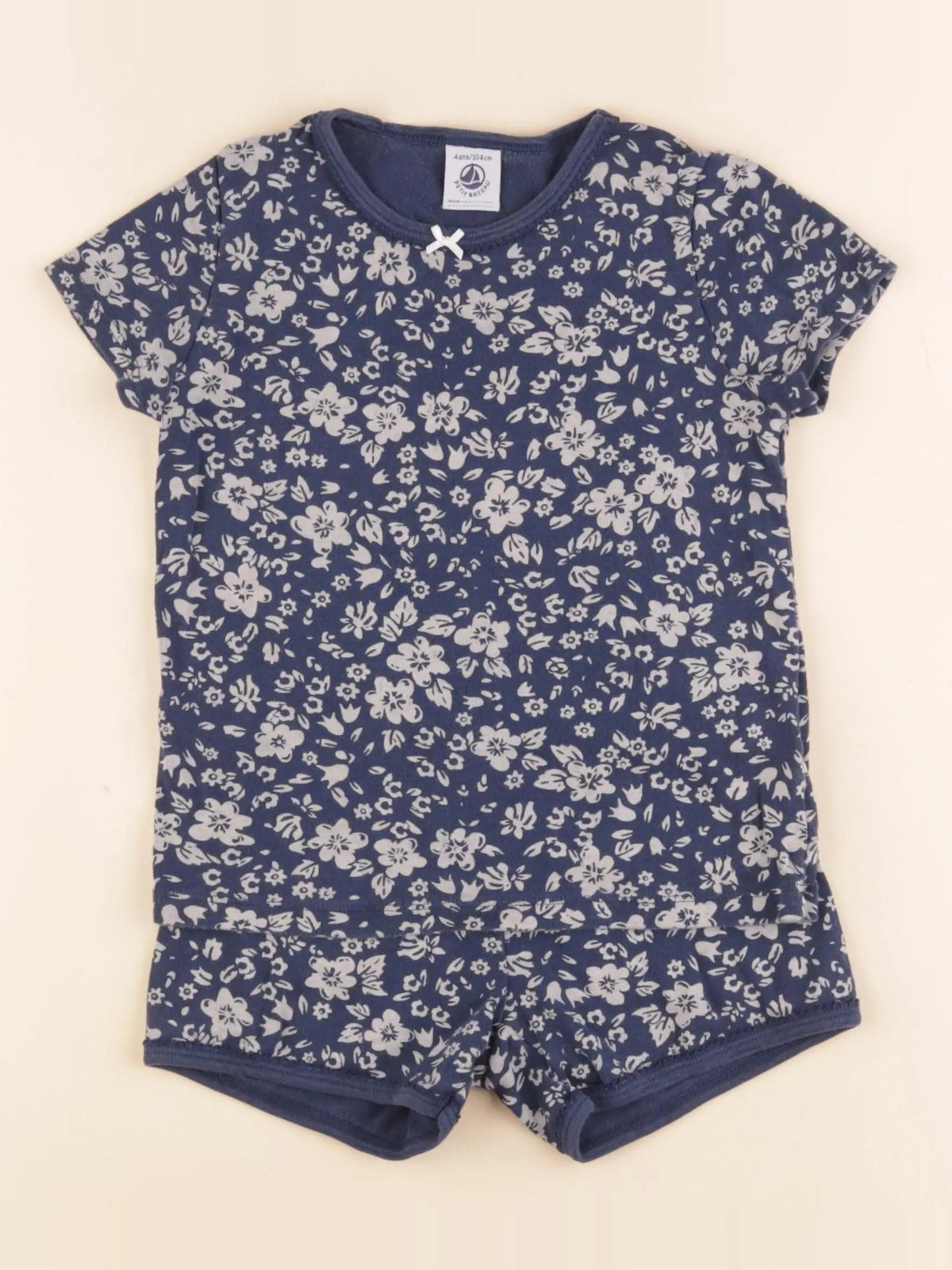 Petit Bateau - pyjama coton bleu - 4 ans