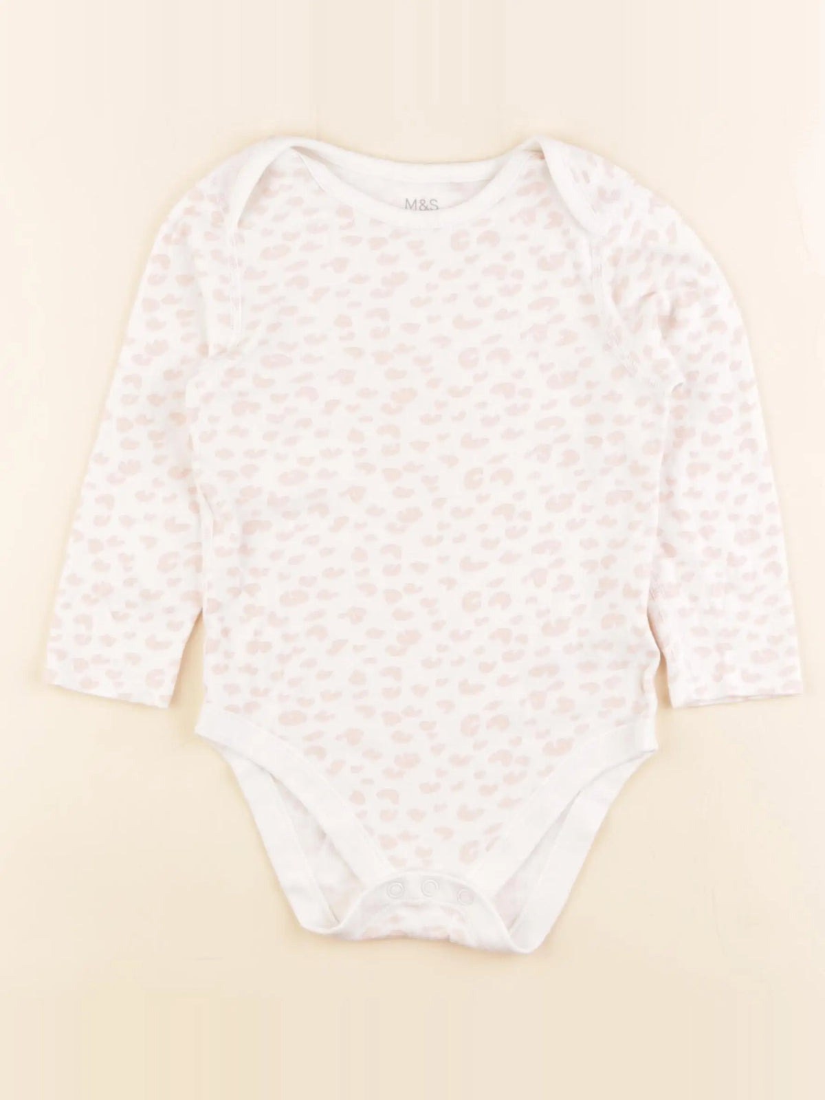 Marks & Spencer - body blanc, rose - 2/3 ans