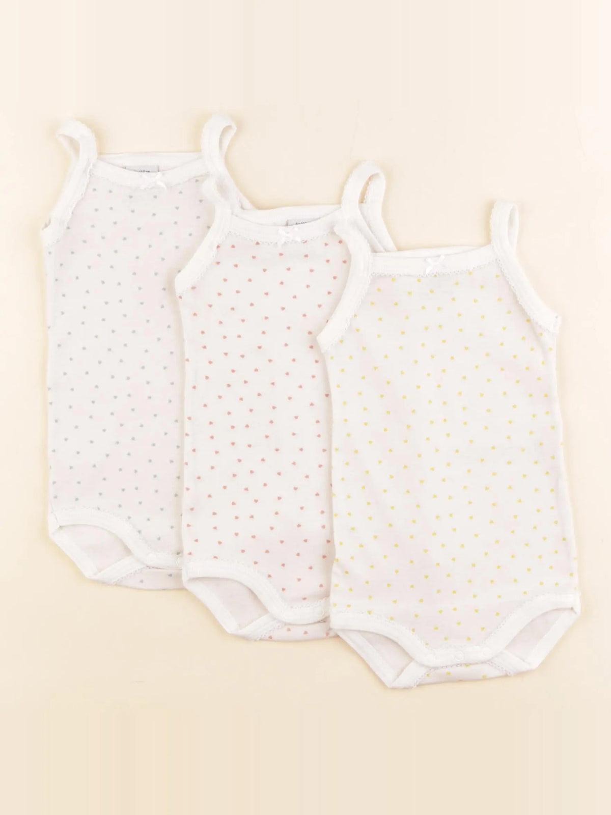 Petit Bateau - lot de 3 bodies en coton coton blanc - 3 mois