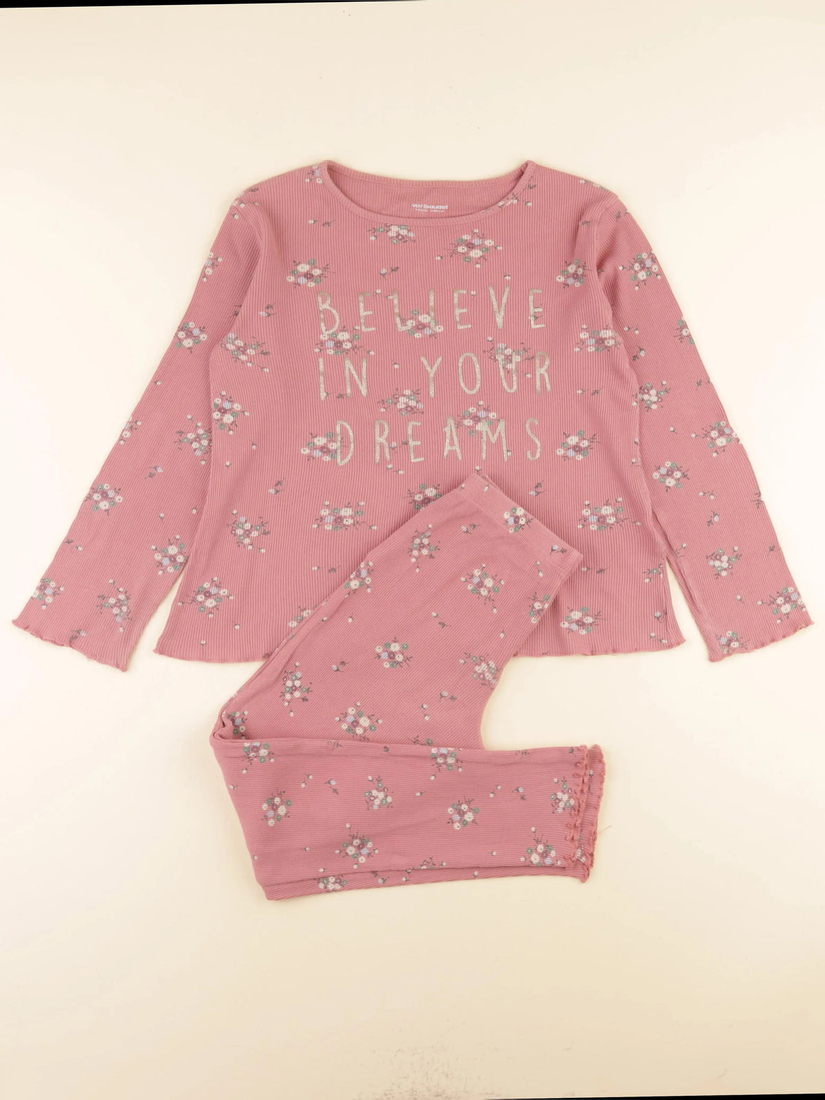 Vertbaudet - pyjama coton rose - 10 ans
