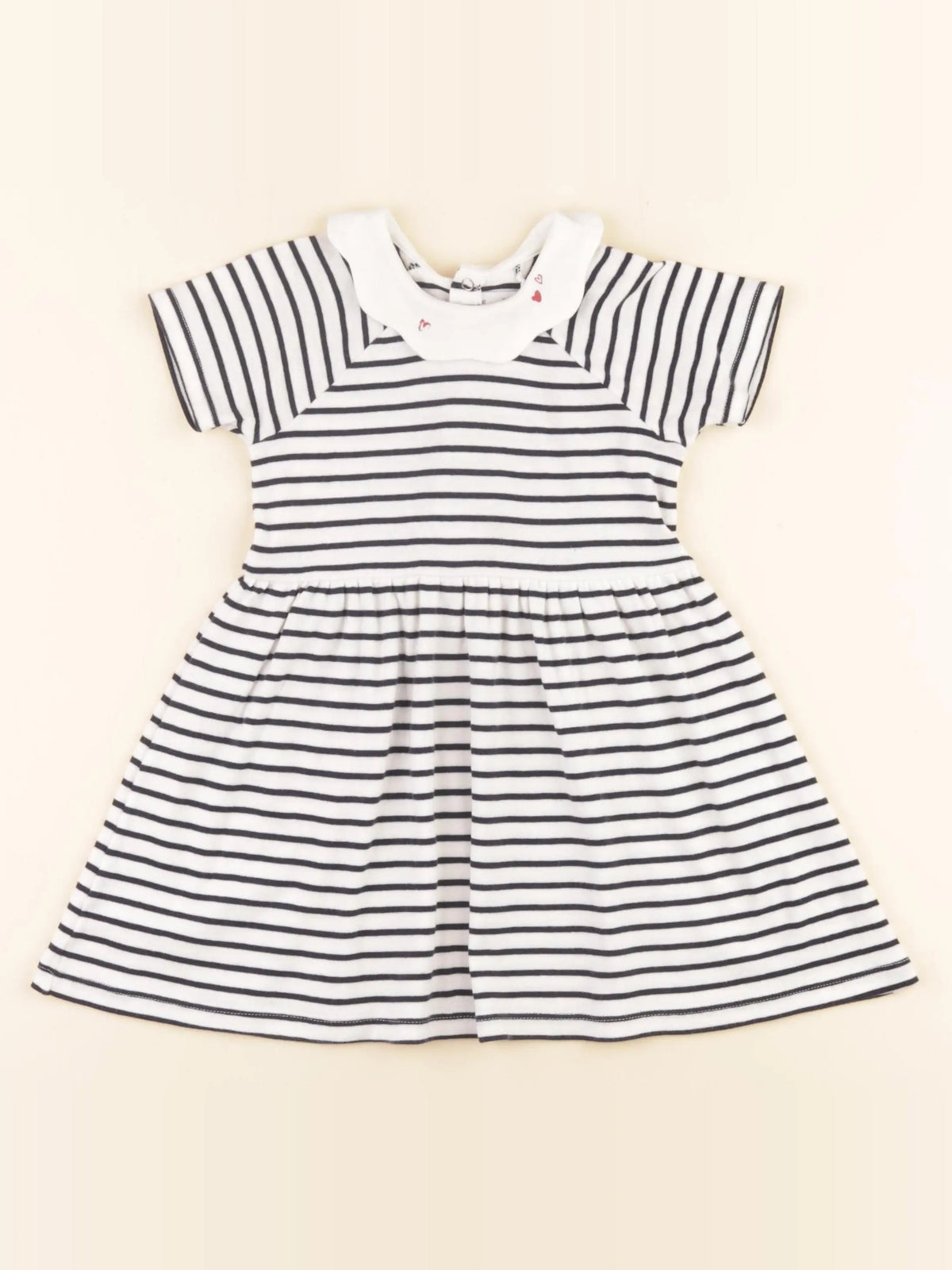 Petit Bateau - robe bleu, blanc - 24 mois