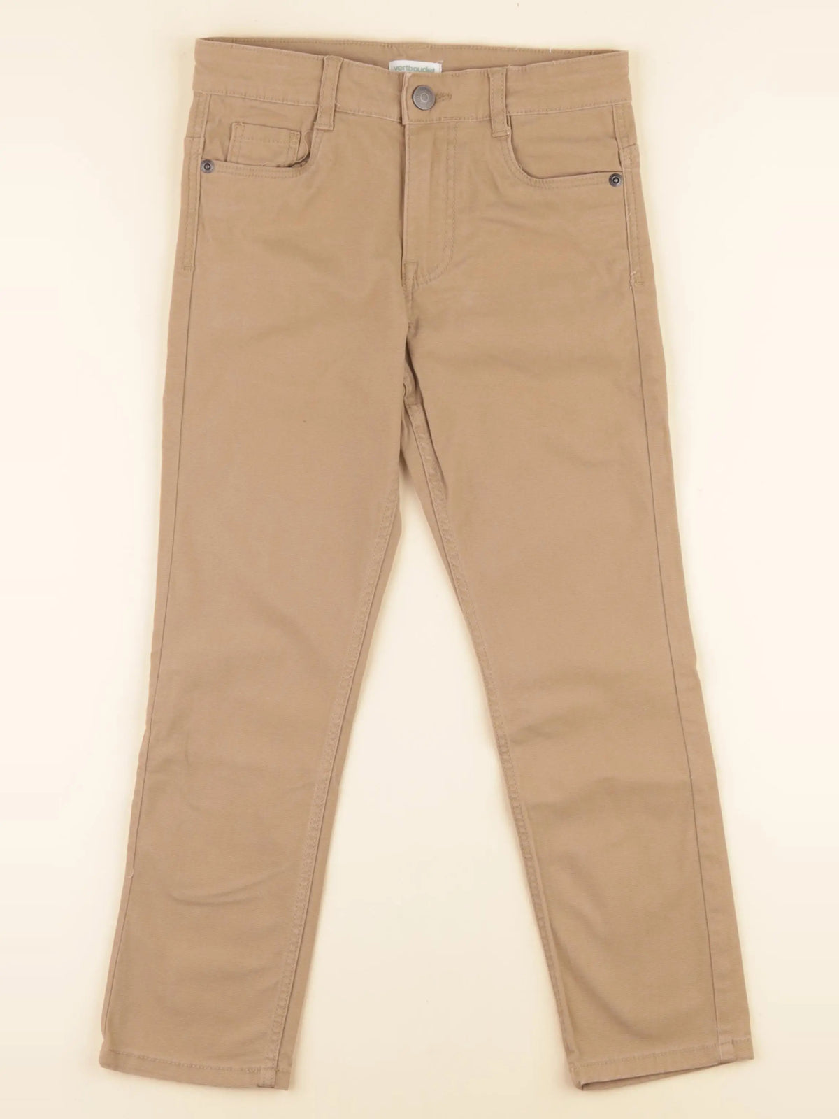Vertbaudet - pantalon beige - 7 ans