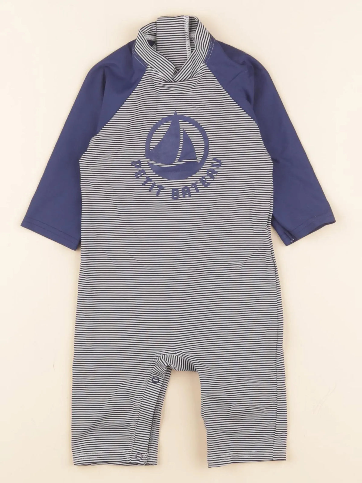 Petit Bateau - combi de bain bleu - 12 mois