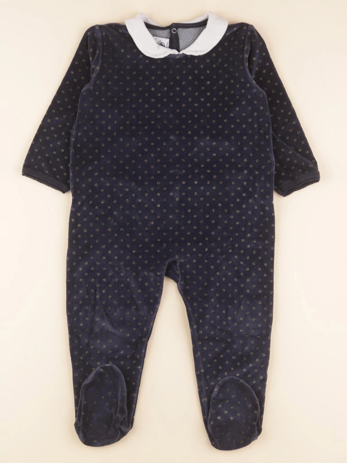Petit Bateau - pyjama velours bleu, or - 24 mois