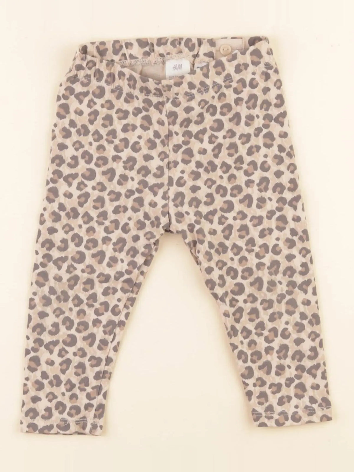 H&M - legging beige, marron - 6/9 mois
