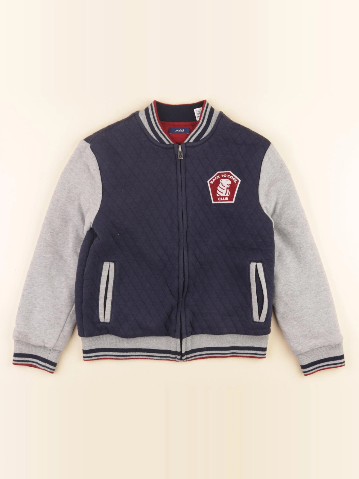 Okaidi - veste bleu, gris - 10 ans