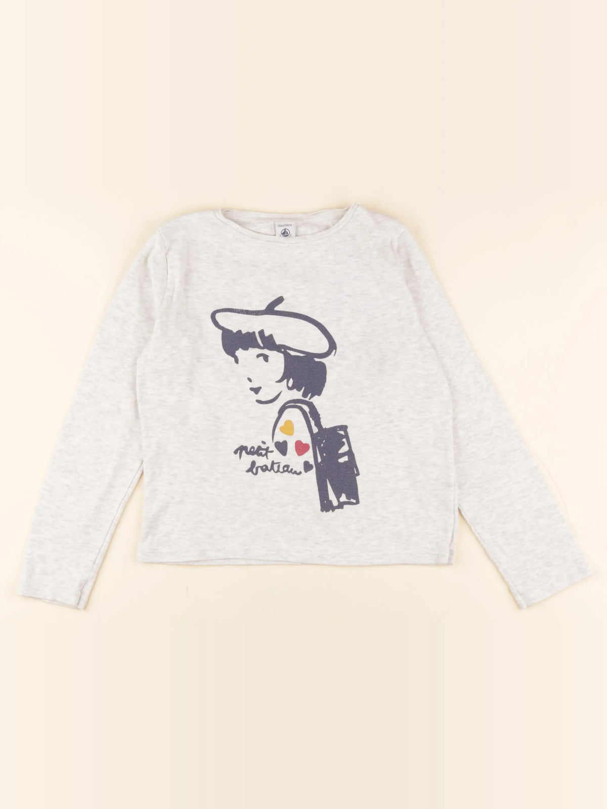 Petit Bateau - tee-shirt gris - 10 ans