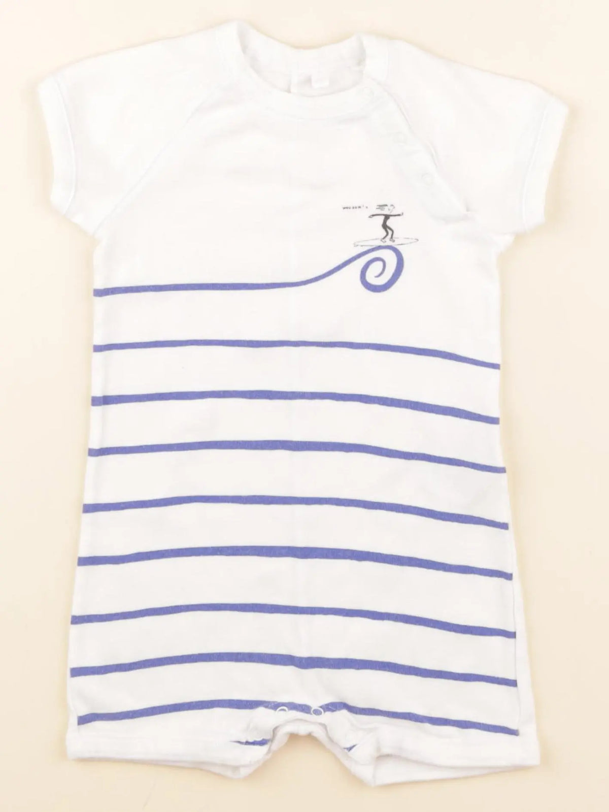 Petit Bateau - pyjama coton blanc - 6 mois