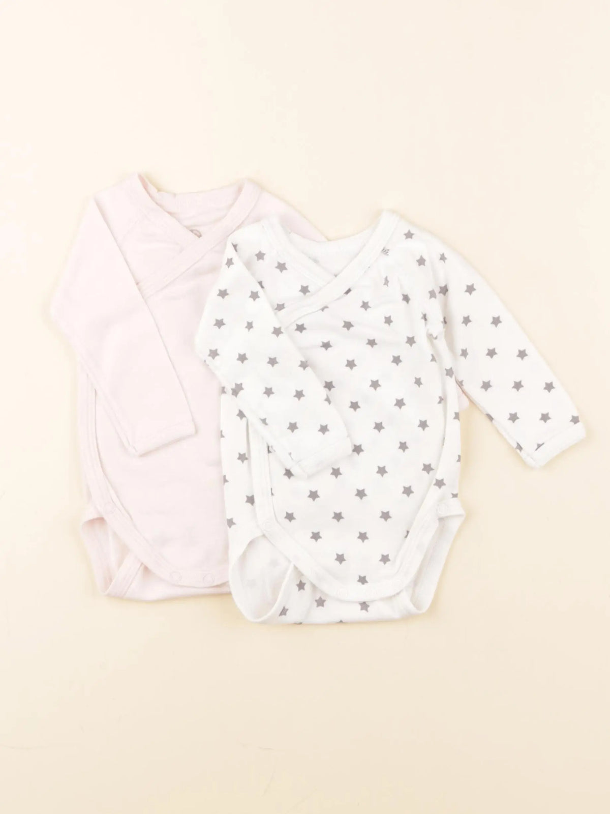 Petit Bateau - lot de 2 bodies en coton blanc, rose - 3 mois