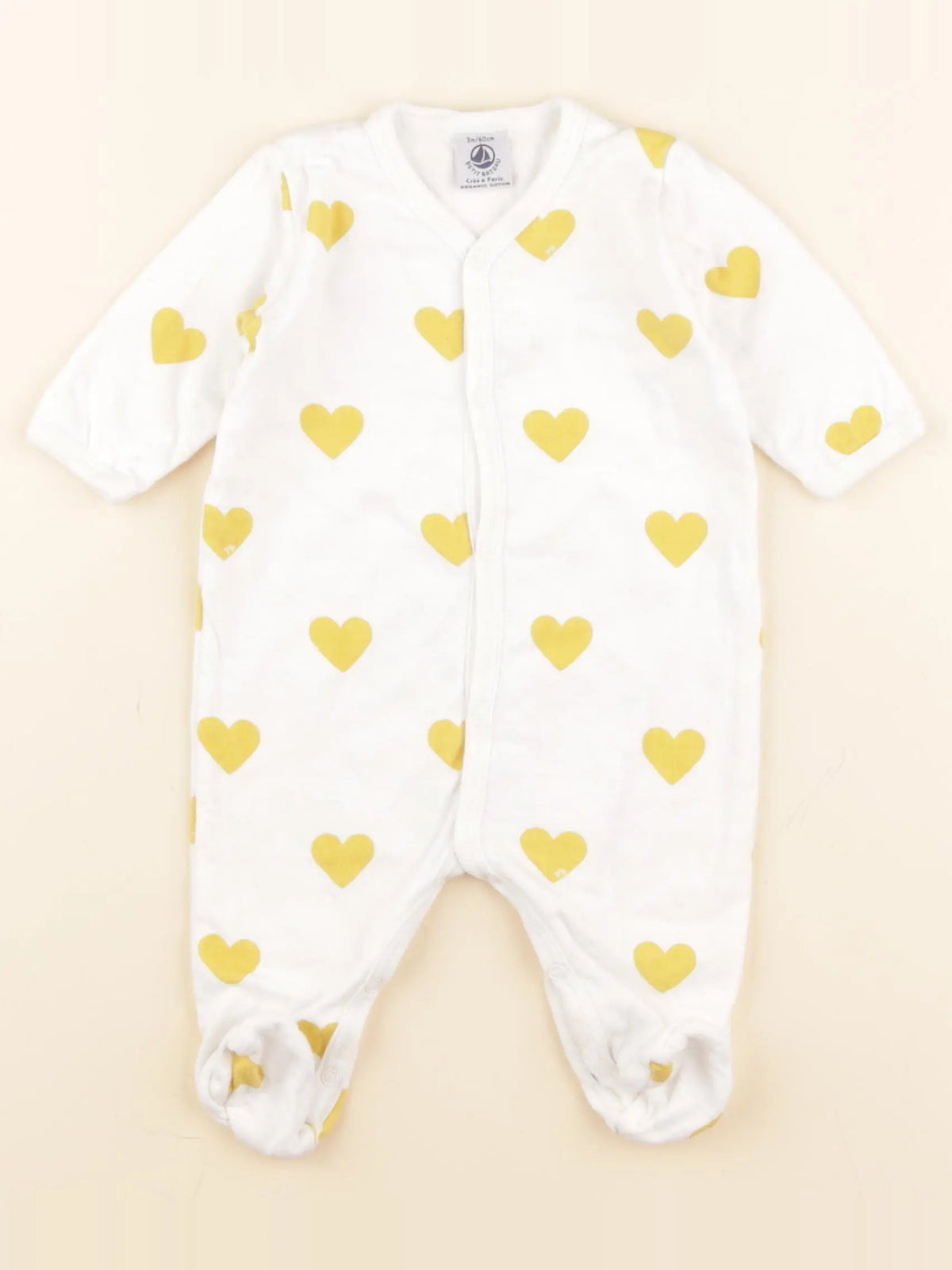 Petit Bateau - pyjama coton blanc - 3 mois