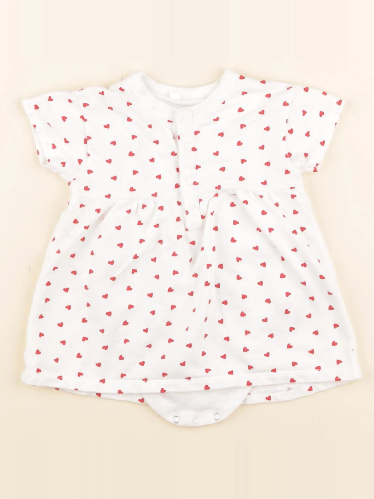 Petit Bateau - body robe blanc - 6 mois