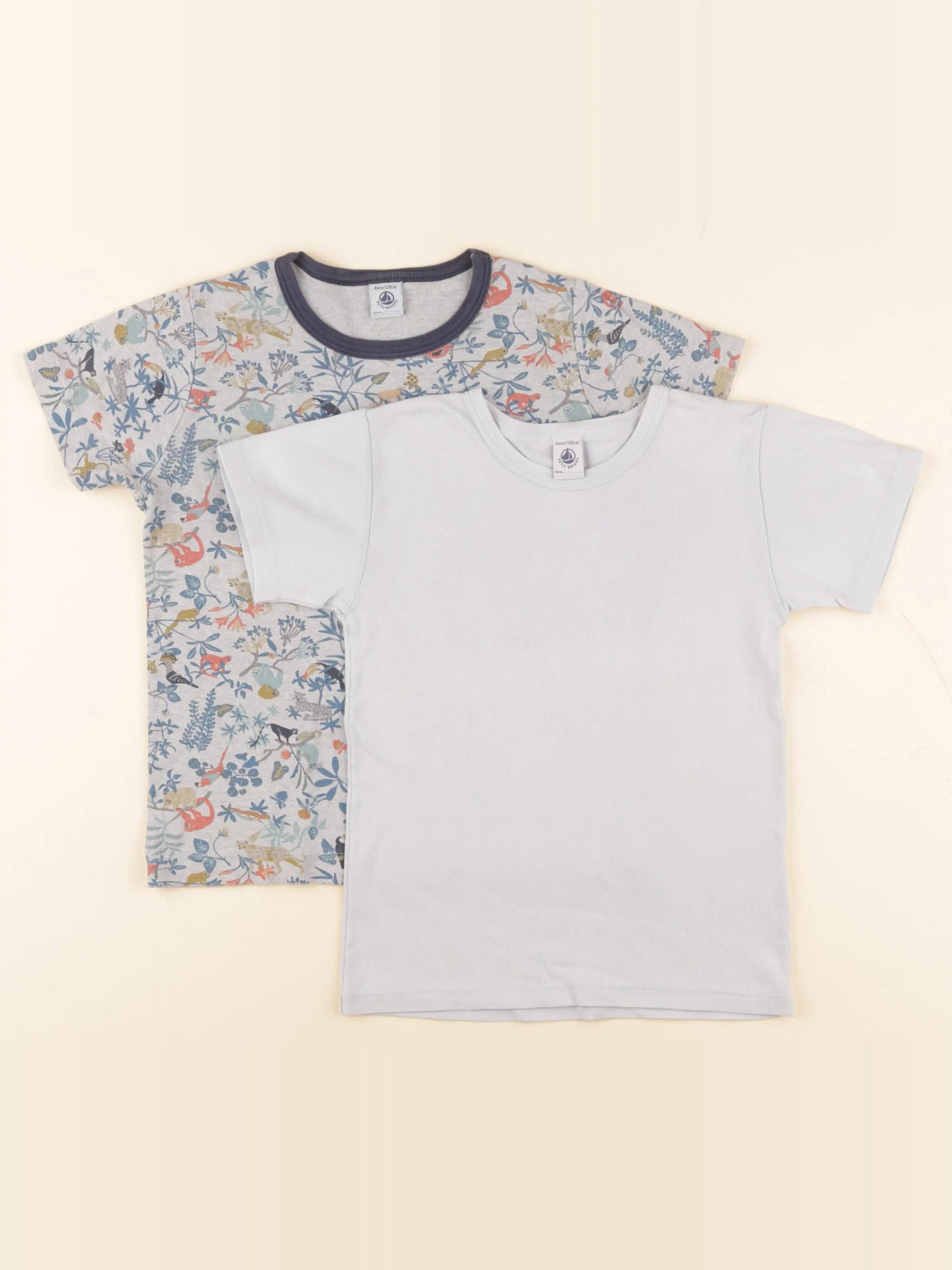 Petit Bateau - lot de 2 maillots de corps bleu - 8 ans