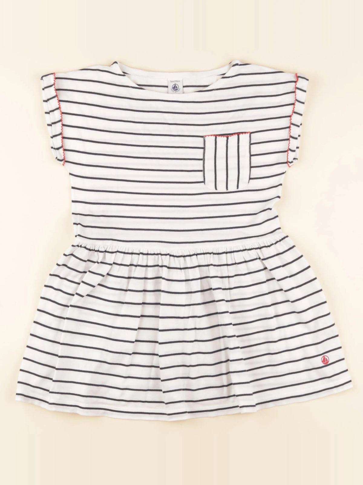 Petit Bateau - robe blanc - 5 ans