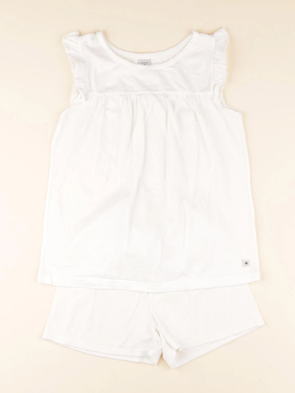 Petit Bateau - pyjama coton blanc - 8 ans