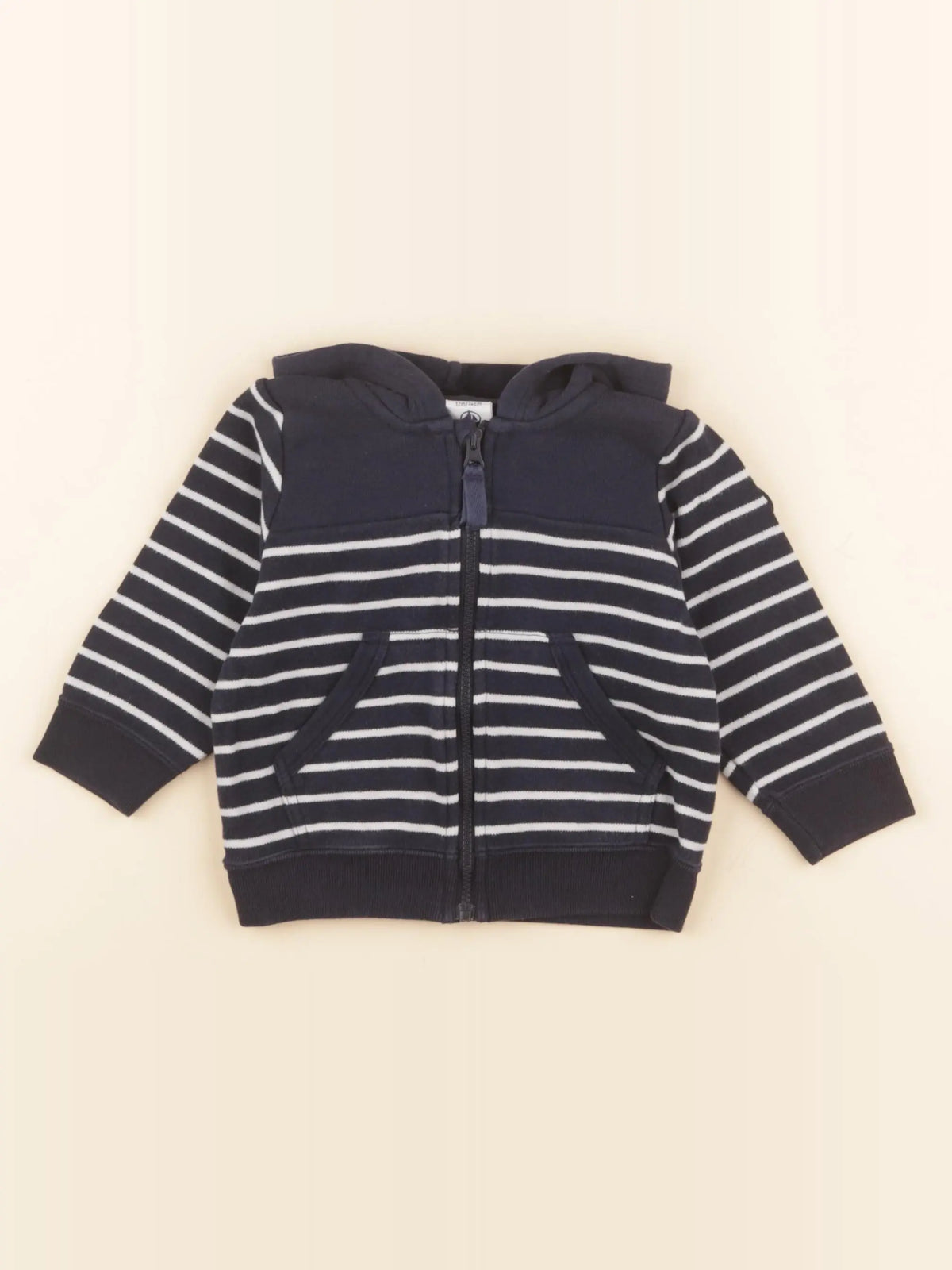 Petit Bateau - sweat bleu - 12 mois