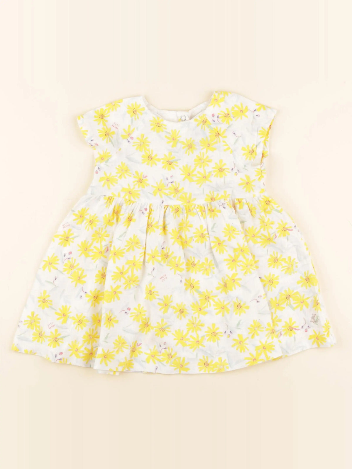 Petit Bateau - robe jaune - 12 mois