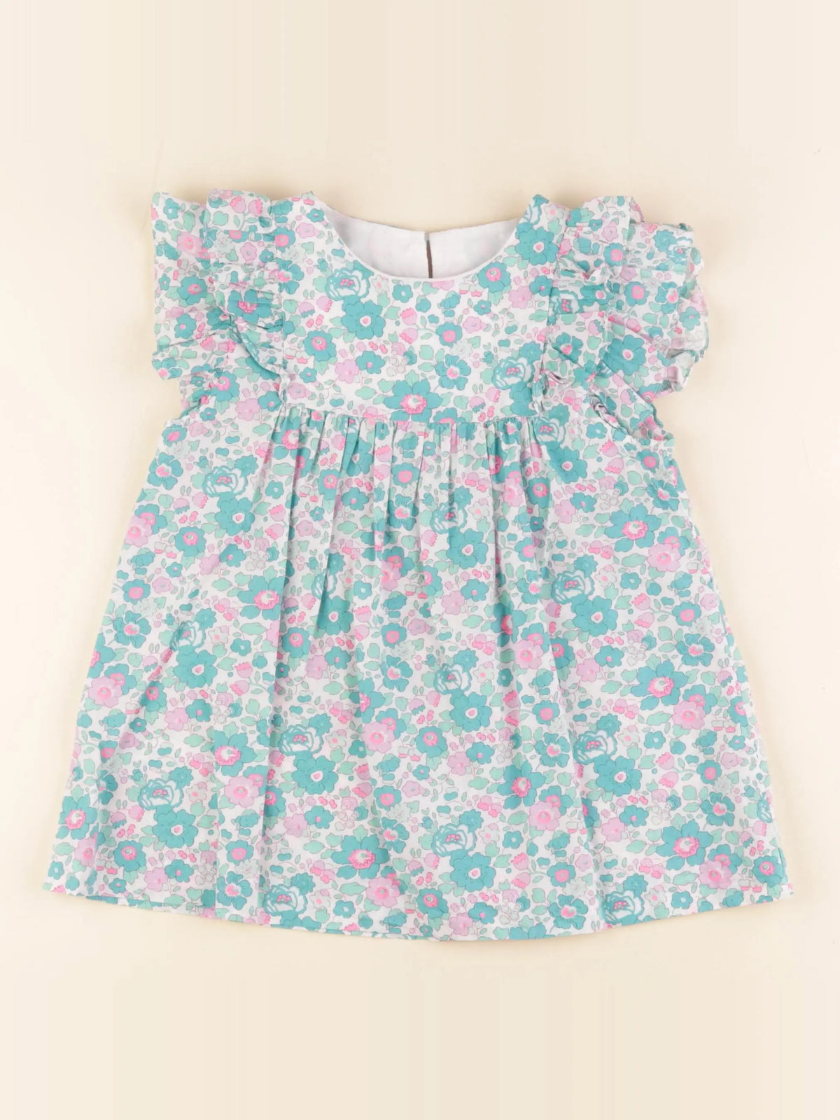 Jacadi - blouse liberty bleu, rose - 8 ans