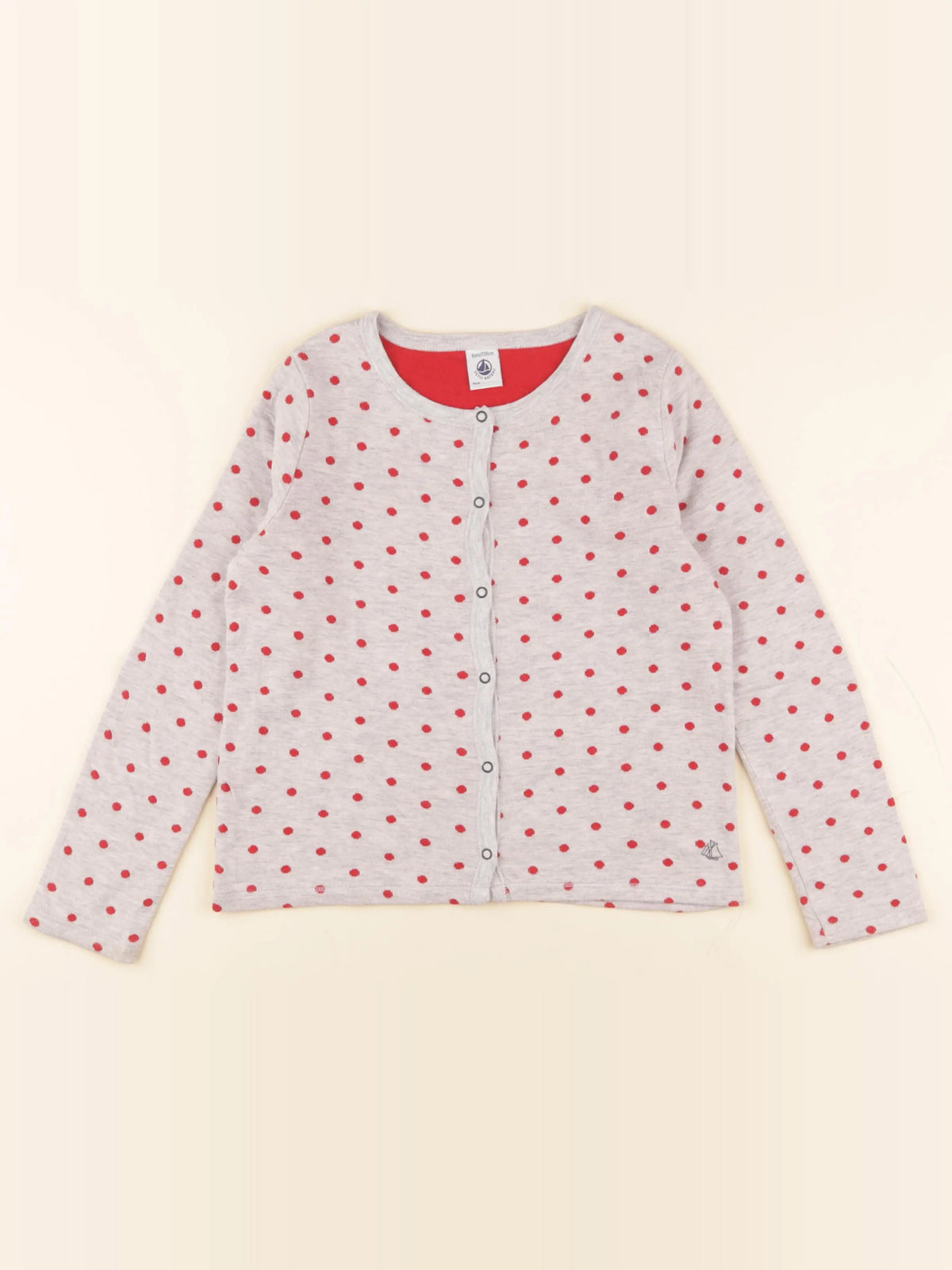 Petit Bateau - tee-shirt gris - 8 ans