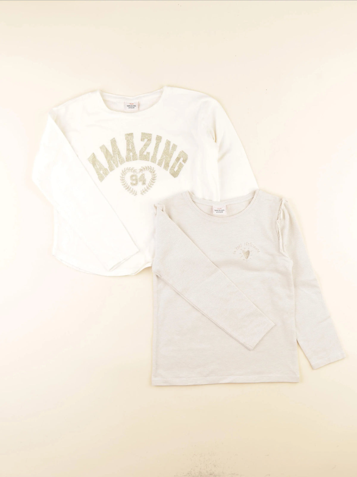 Tape à l'oeil - lot de 2 tee-shirts blanc, or - 6 ans