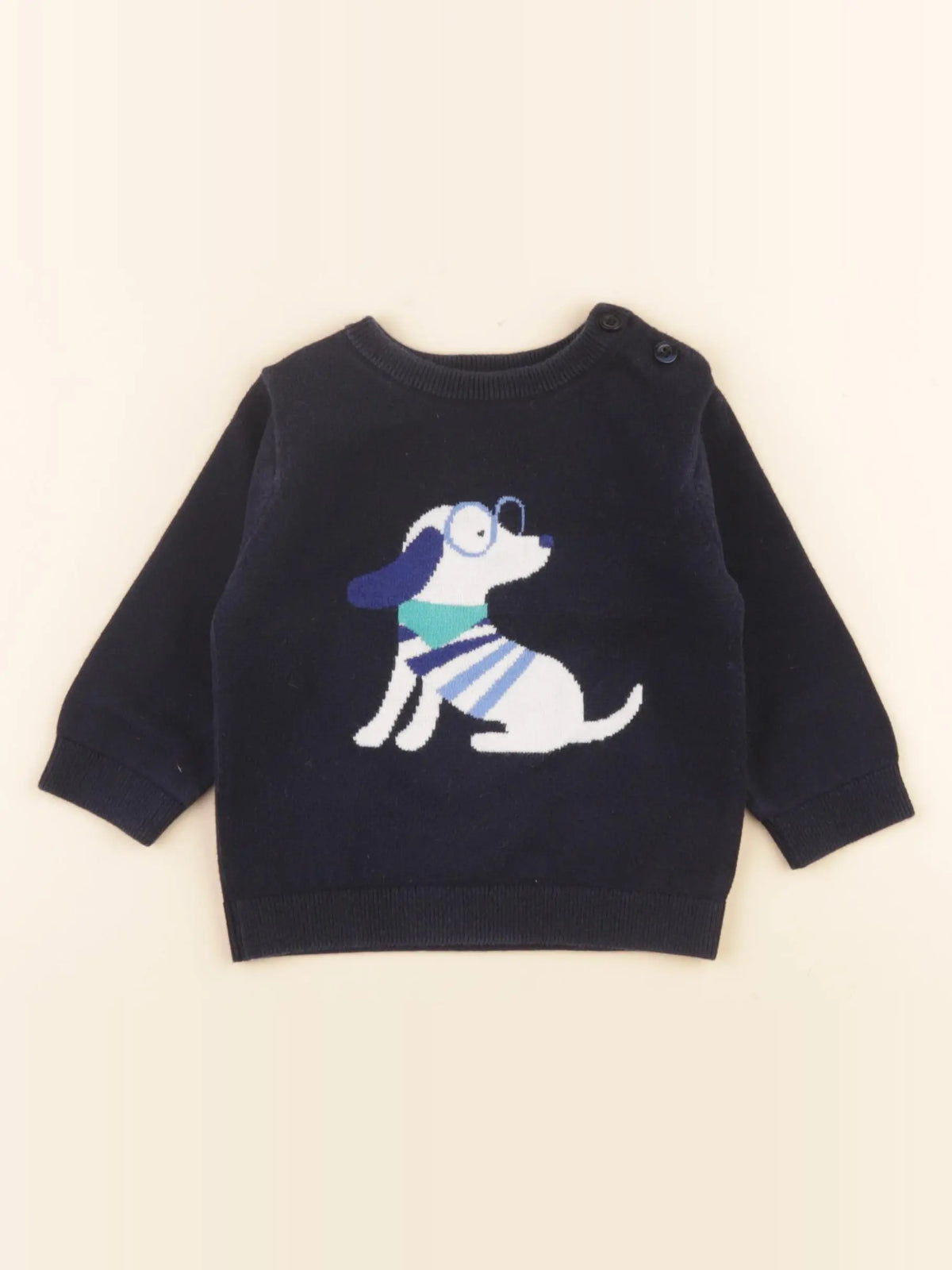Jacadi - pull bleu - 12 mois