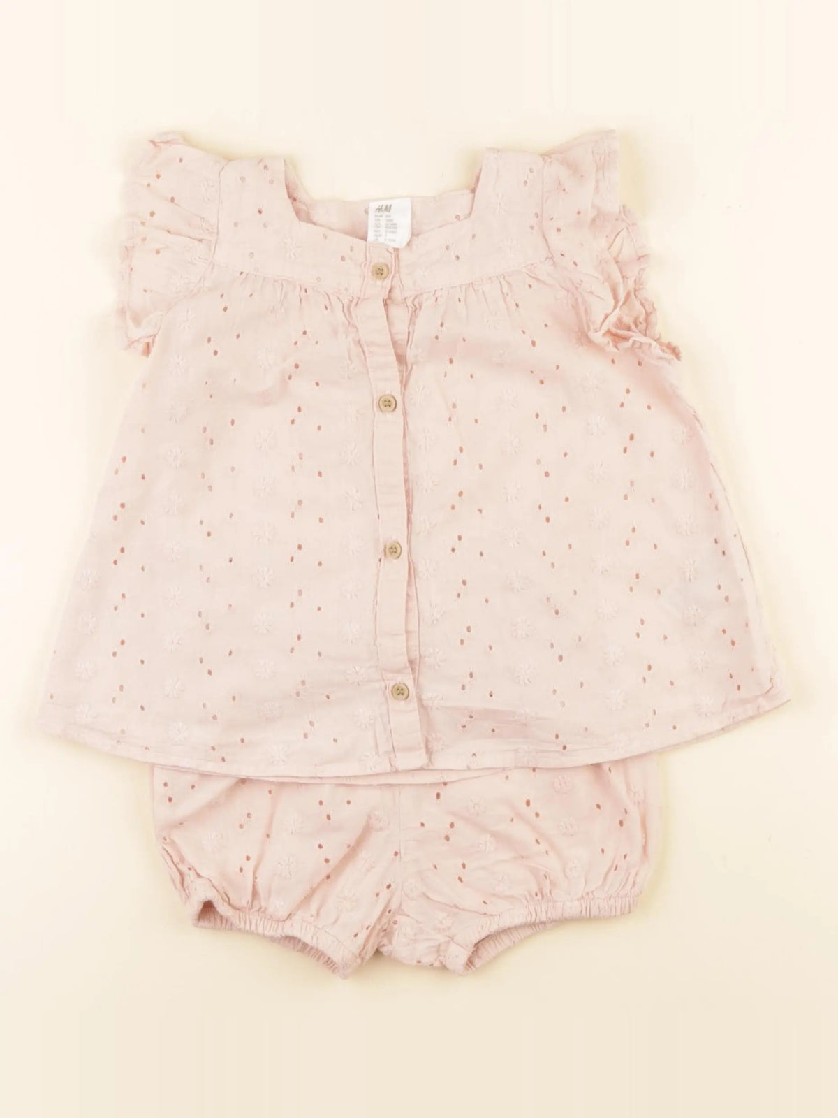 H&M - ensemble rose - 9/12 mois