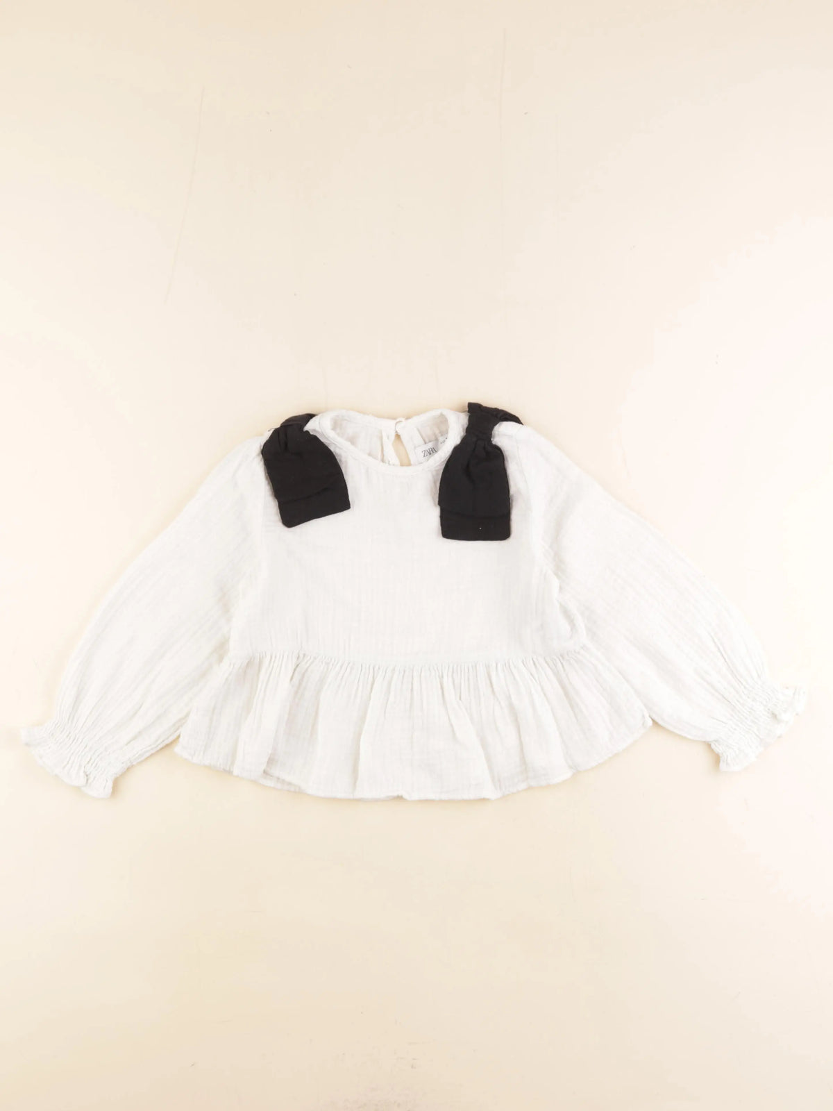 Zara - blouse blanc, noir - 3/4 ans