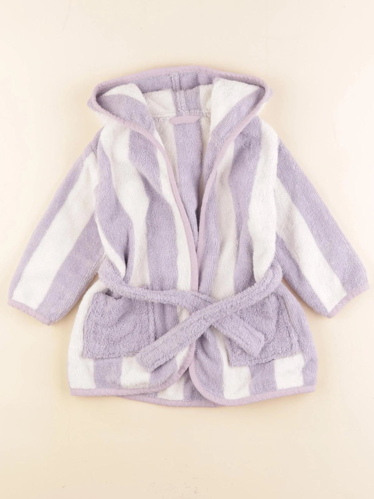 Vertbaudet - peignoir blanc, violet - 24 mois