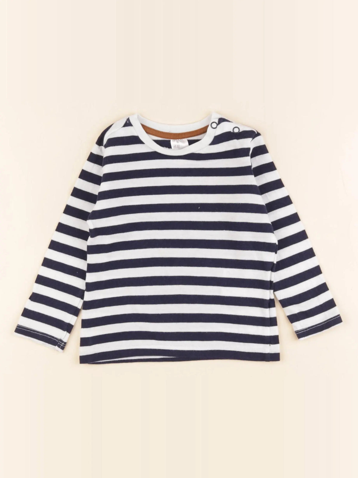 H&M - tee-shirt blanc, bleu - 9/12 mois
