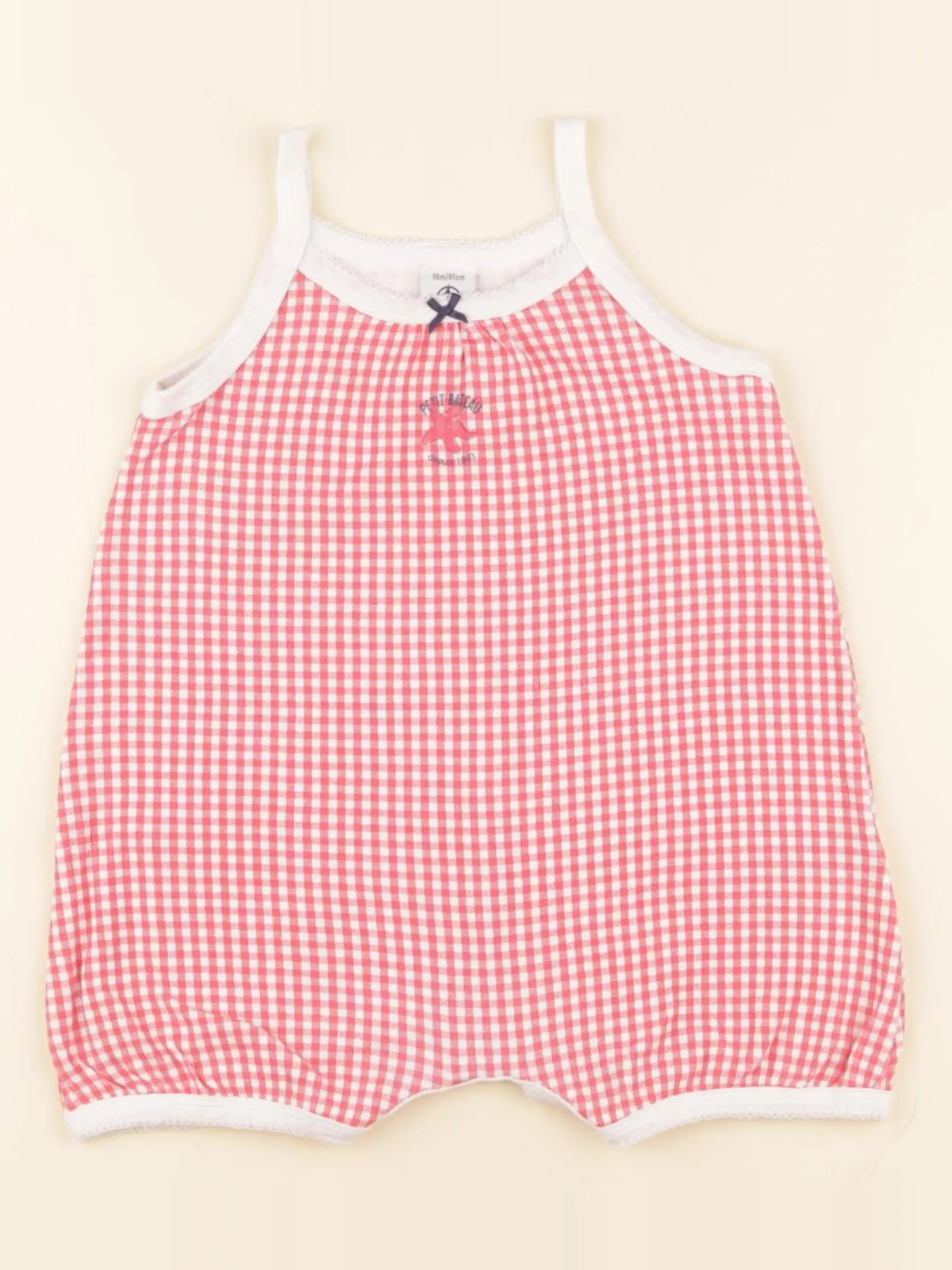 Petit Bateau - pyjama coton rouge - 18 mois