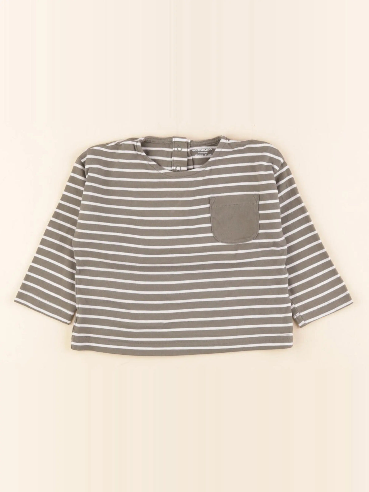 Vertbaudet - tee-shirt blanc, vert - 18 mois