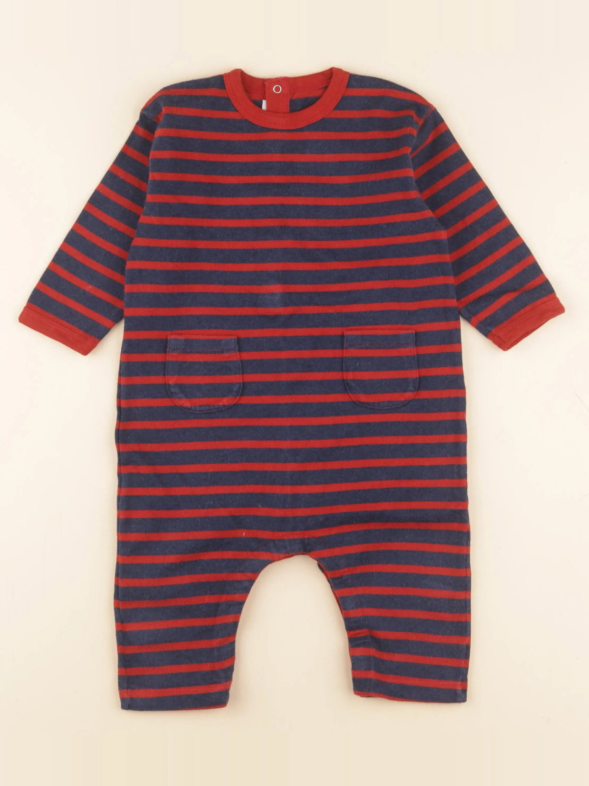 Petit Bateau - combinaison bleu, rouge - 18 mois