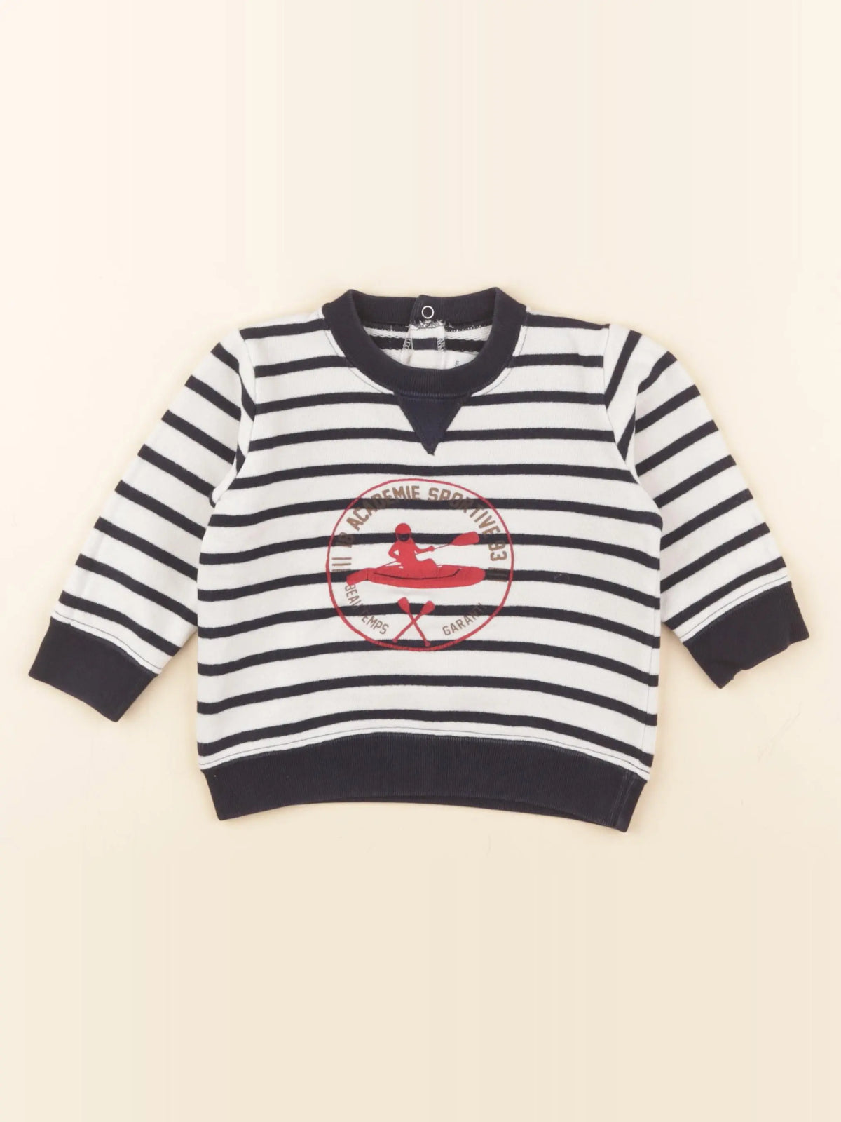 Petit Bateau - sweat blanc, bleu - 6 mois