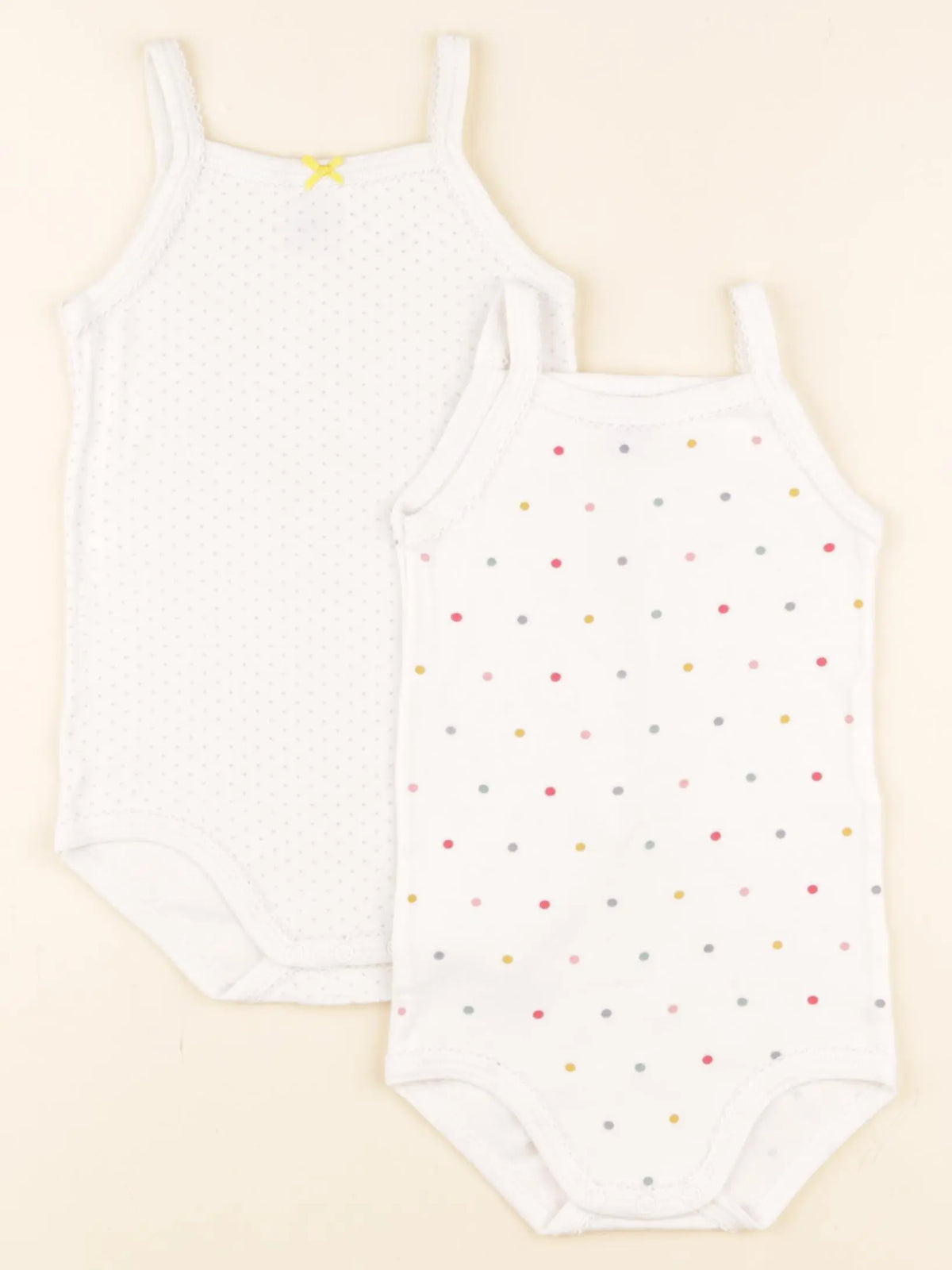Petit Bateau - lot de 2 bodies en coton blanc - 18 mois