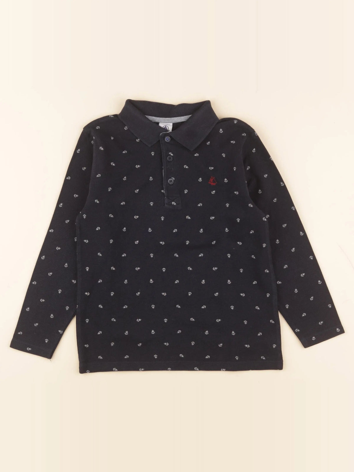 Petit Bateau - polo bleu - 6 ans