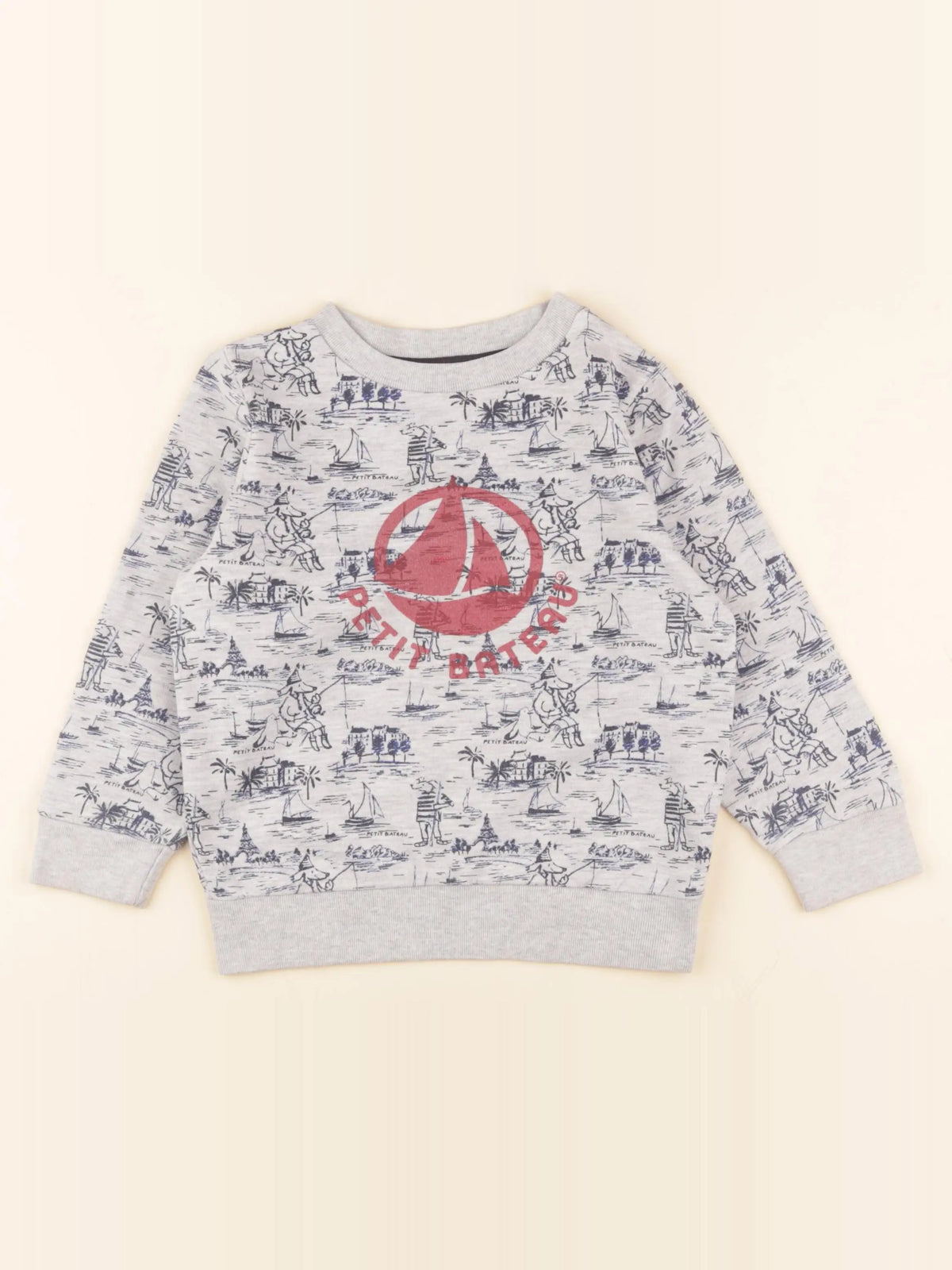 Petit Bateau - sweat gris - 4 ans