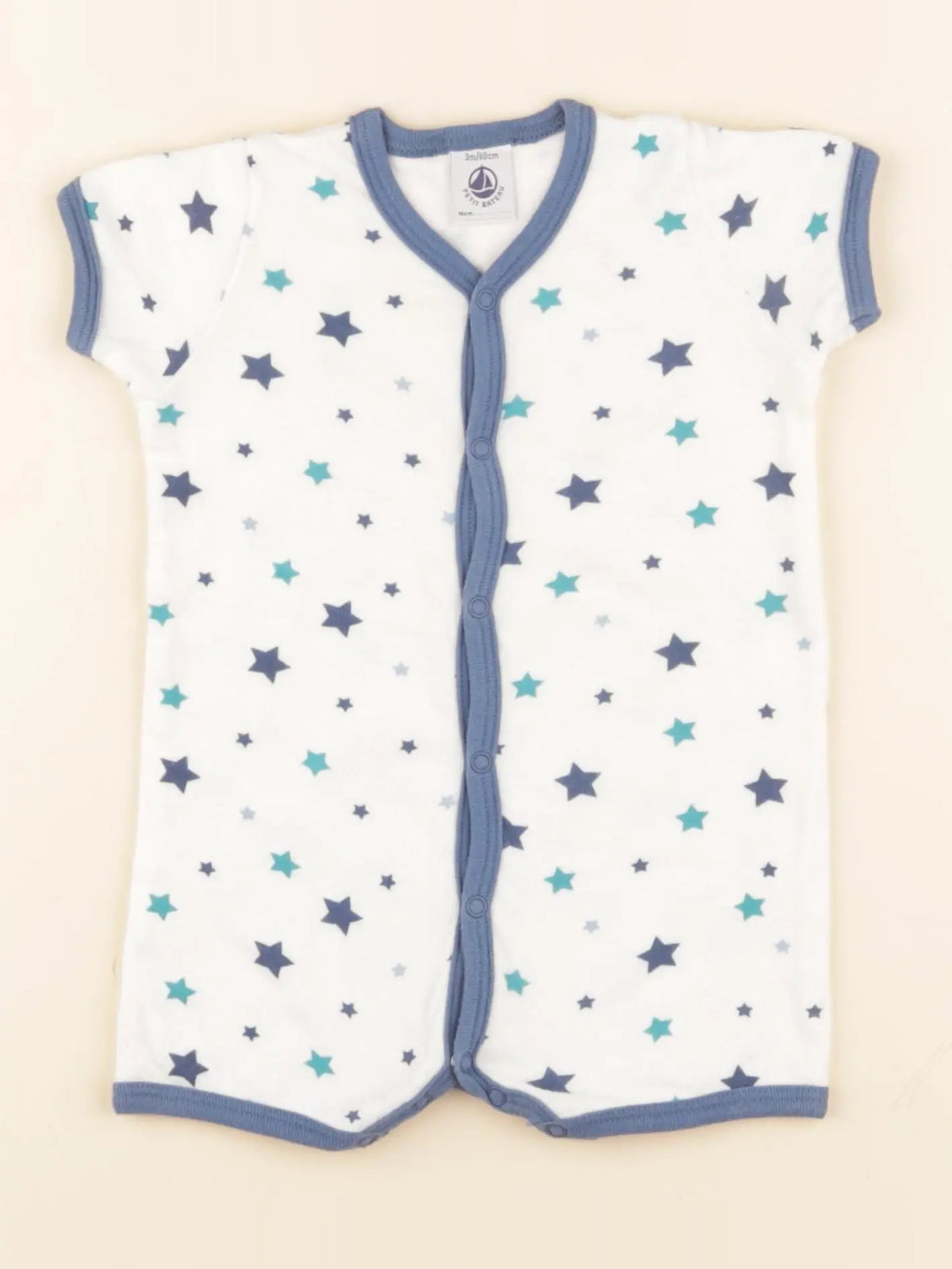 Petit Bateau - pyjama coton blanc - 3 mois