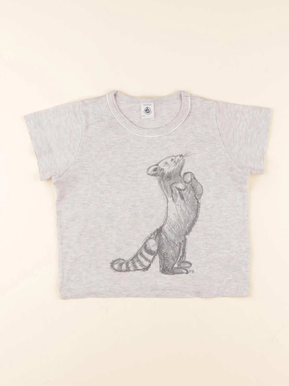 Petit Bateau - tee-shirt gris - 3 ans