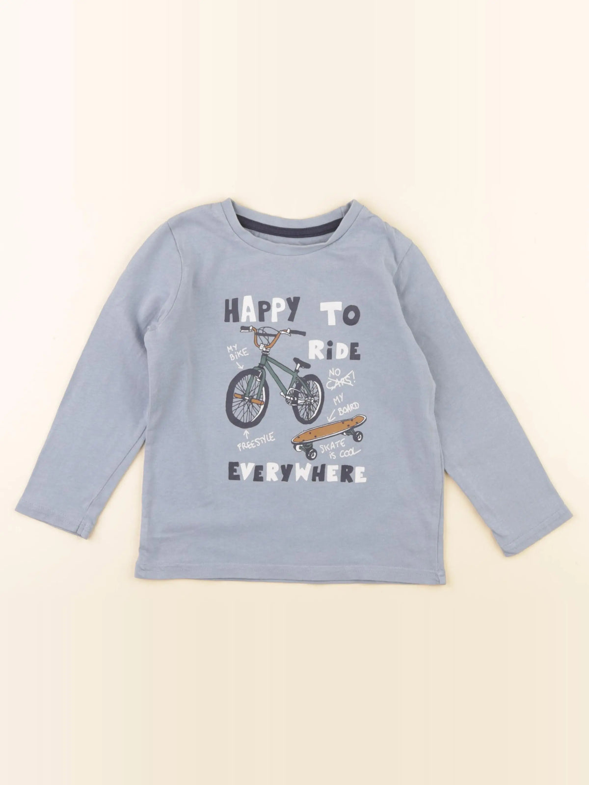 Vertbaudet - tee-shirt bleu - 4 ans