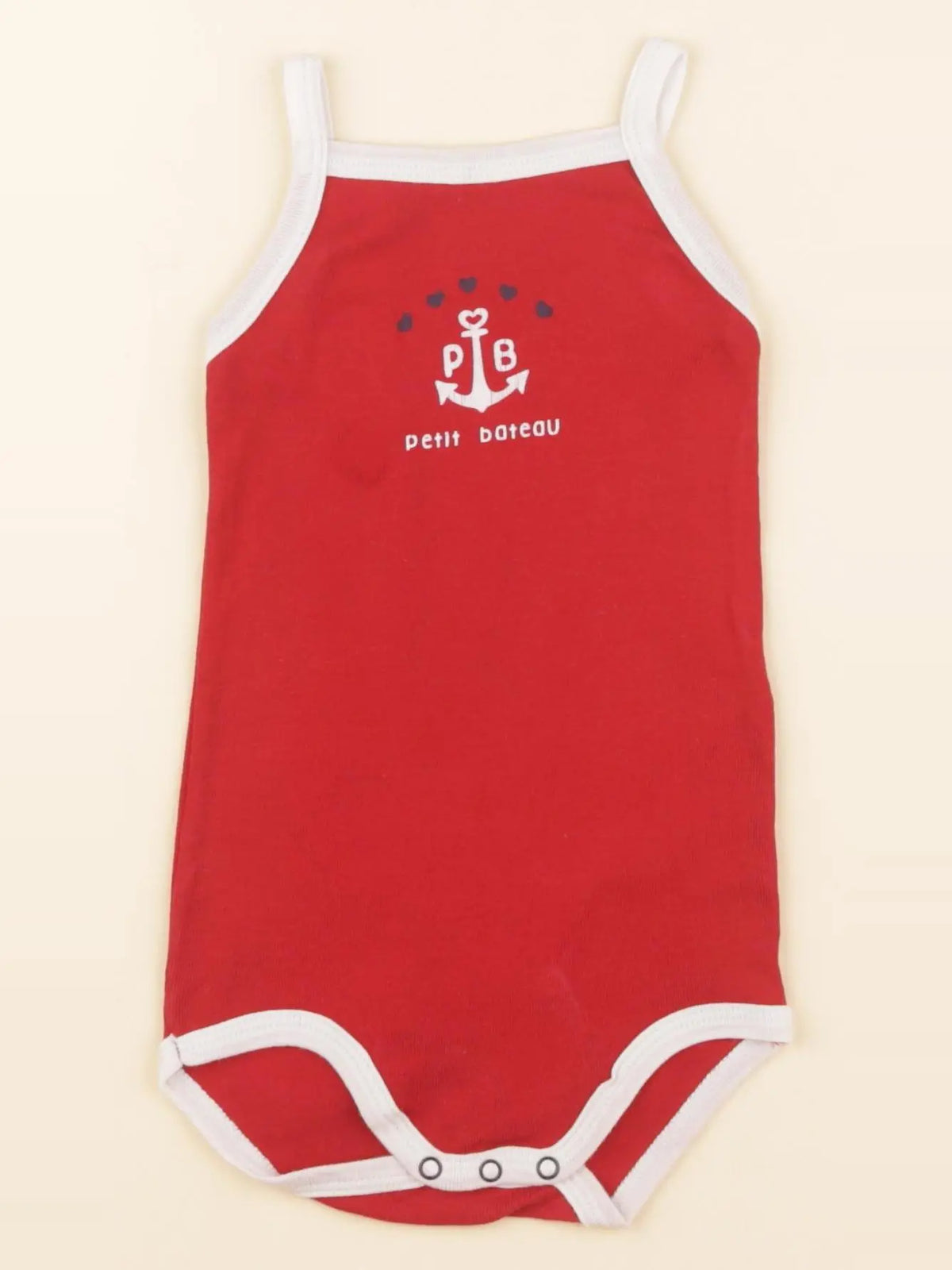 Petit Bateau - body rouge - 12 mois