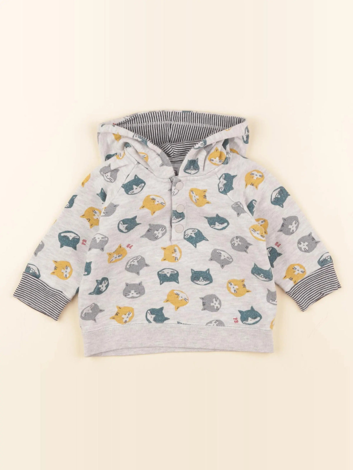 Petit Bateau - sweat gris - 6 mois