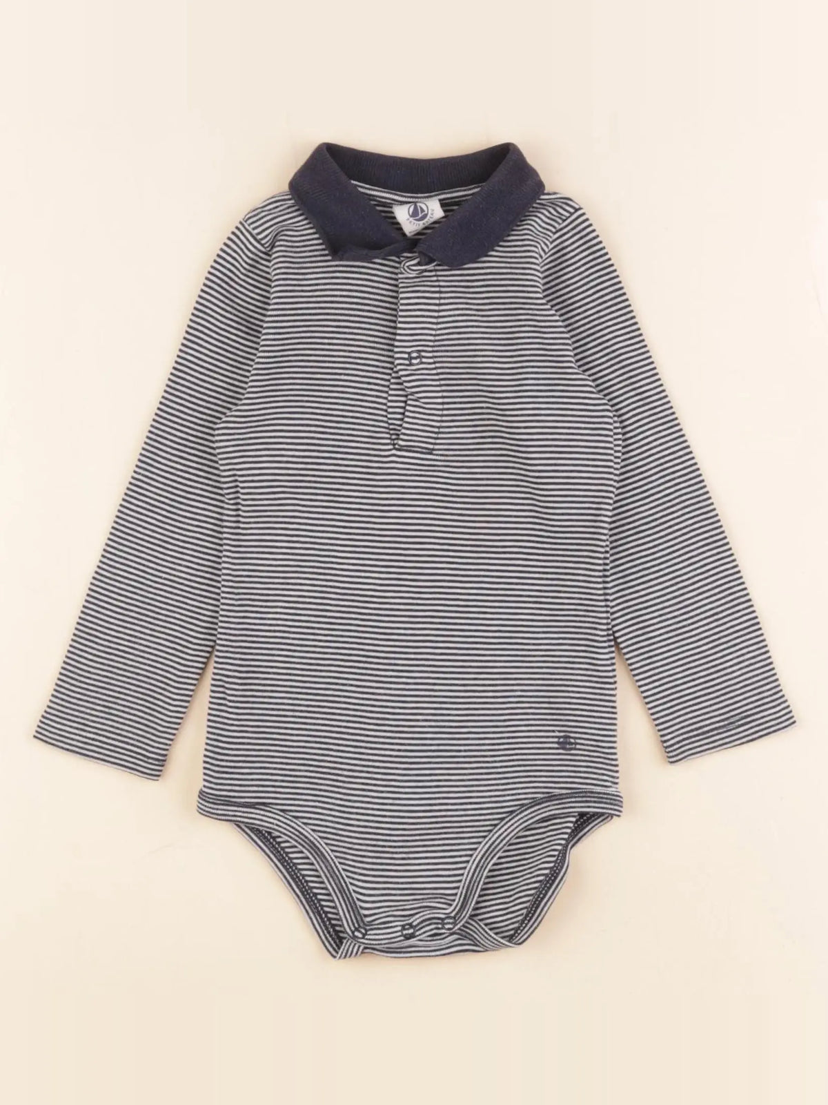 Petit Bateau - body à col bleu - 18 mois