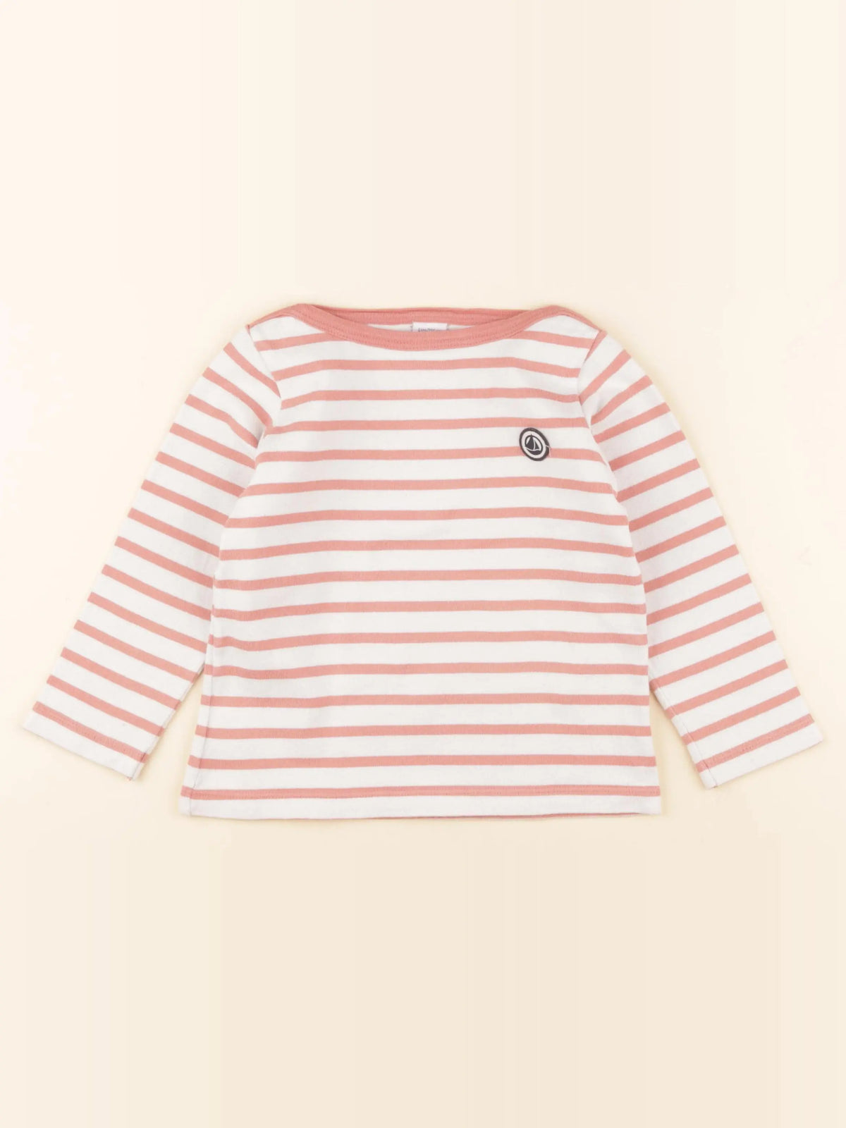 Petit Bateau - tee-shirt blanc, rose - 4 ans